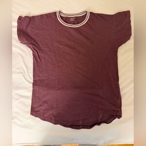 Madewell Burgundy T-Shirt with White Trim